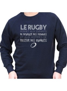 Rugby permet au enfant de devenir des hommes - Sweat Crewneck Homme Rugby Sweat Crewneck Rugby