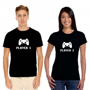 Tshirt Couple – Player 1 et 2 – Shirtizz Couple