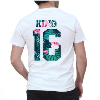 Tshirt Couple Personnalisable – Lot King & Queen Flower – Shirtizz Couple