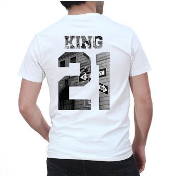 King & Queen B&W Personnalisable Tshirt Duo Couple Couple