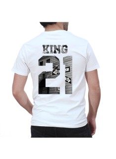King & Queen B&W Personnalisable Tshirt Duo Couple Couple