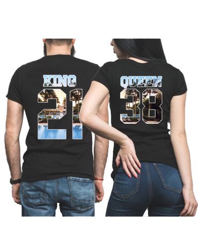 King & Queen Miami Personnalisable Tshirt Duo Couple Couple