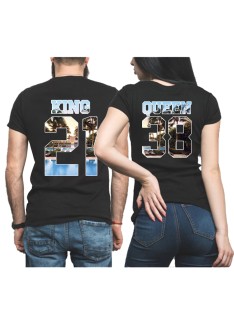 King & Queen Miami Personnalisable Tshirt Duo Couple Couple