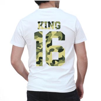 Tshirt Couple – King & Queen Camo Militaire Personnalisable – Shirtizz Couple