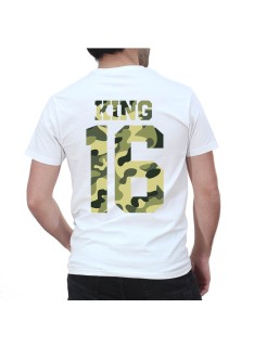 Tshirt Couple – King & Queen Camo Militaire Personnalisable – Shirtizz Couple