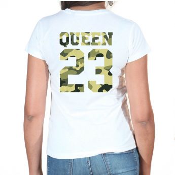 Tshirt Couple – King & Queen Camo Militaire Personnalisable – Shirtizz Couple