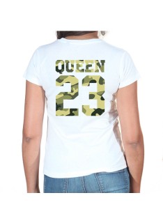 Tshirt Couple – King & Queen Camo Militaire Personnalisable – Shirtizz Couple