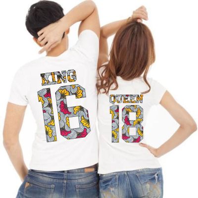 Tshirt Couple – Lot King & Queen Camo Wax Personnalisable – Shirtizz