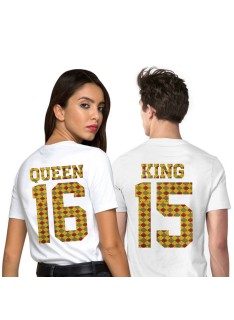 Tshirt Couple – Lot King & Queen Camo Wax 2 Personnalisable – Shirtizz