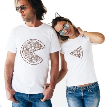 Une pizza à deux ? Tshirt Duo Couple Tshirt DUO