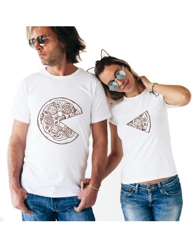 Une pizza à deux ? Tshirt Duo Couple Tshirt DUO