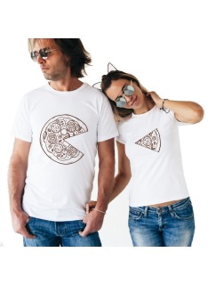 Une pizza à deux ? Tshirt Duo Couple Tshirt DUO