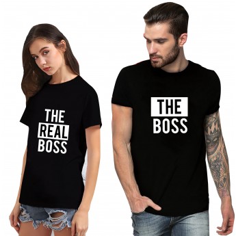 The Boss and The Real Boss ? Tshirt Duo pour Couple Tshirt DUO