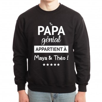 Ce papa génial appartient à - Sweat col rond (Crewneck) Sweat Homme