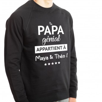 Ce papa génial appartient à - Sweat col rond (Crewneck) Sweat Homme