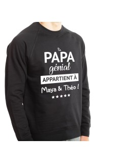 Ce papa génial appartient à - Sweat col rond (Crewneck) Sweat Homme